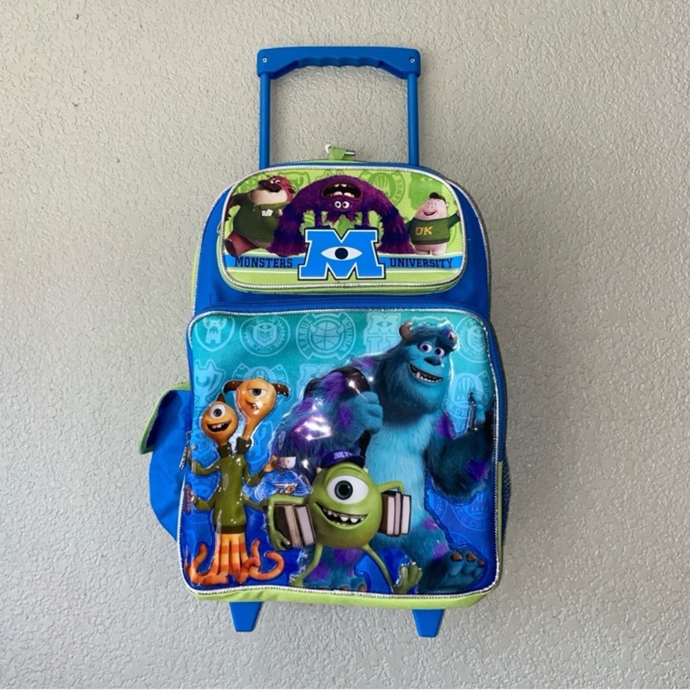 Disney Monsters University Roller Large Backpack 16"H x 12”W and 30” w/Handle